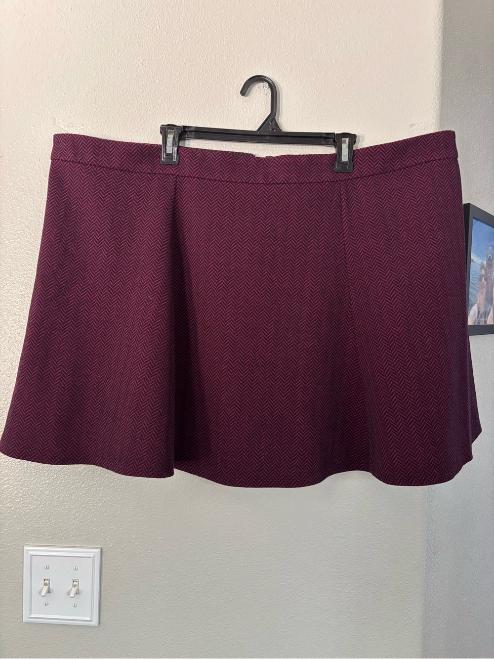 Ava & Viv Burgundy Herringbone Skater Skirt 3X
